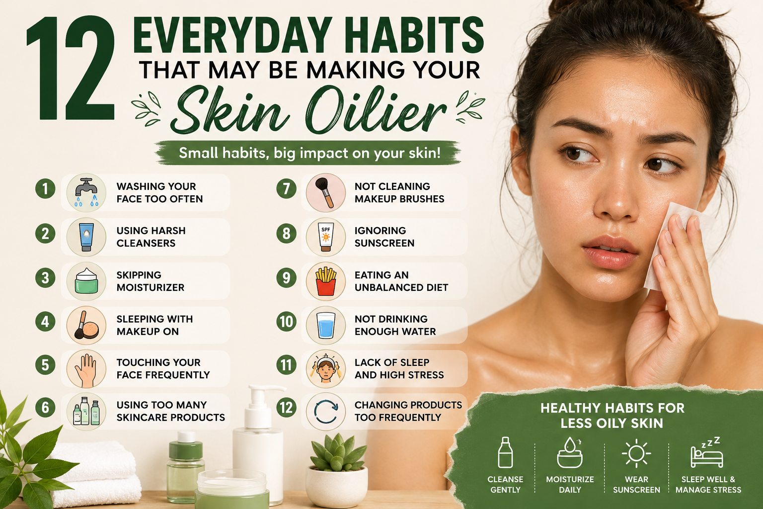 12 Everyday Habits That May Be Making Your Skin Oilier